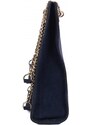 Luksuzna Talijanska torba od prave kože VERA ITALY "Deata", boja tamnoplava, 32x38cm
