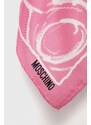 Svileni rupčić Moschino boja: ružičasta