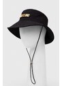 Pamučni šešir Moschino boja: crna, pamučni