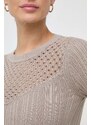Pamučni pulover Guess boja: smeđa, lagani