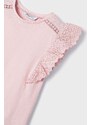 Pamučna dvostrana majica kratkih rukava Mayoral boja: ružičasta