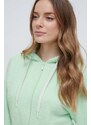 Dukserica UGG za žene, boja: zelena, s kapuljačom, bez uzorka