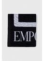 Pamučni ručnik EA7 Emporio Armani 100 x 170 cm boja: crna