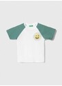 Dječja pamučna majica kratkih rukava United Colors of Benetton boja: bijela, s aplikacijom