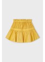 Dječje pamučna haljina Mayoral boja: žuta, mini, širi se prema dolje