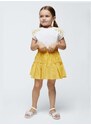 Dječje pamučna haljina Mayoral boja: žuta, mini, širi se prema dolje