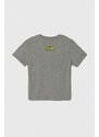 Dječja pamučna majica kratkih rukava United Colors of Benetton boja: siva