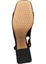 Kožne salonke Geox D CORONILLA boja: crna, s debelom potpeticom, s otvorenom petom, D45D1A 00046 C9999