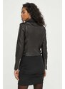 Kožna ramones jakna IRO za žene, boja: crna, za prijelazno razdoblje