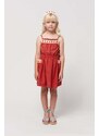 Dječje pamučna haljina Bobo Choses boja: bordo, mini, širi se prema dolje