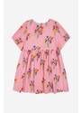 Dječja haljina s dodatkom lana Bobo Choses boja: ružičasta, mini, širi se prema dolje