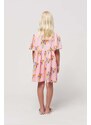 Dječja haljina s dodatkom lana Bobo Choses boja: ružičasta, mini, širi se prema dolje