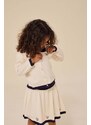 Dječje pamučna haljina Konges Sløjd boja: bijela, mini, širi se prema dolje