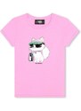 Dječja majica kratkih rukava Karl Lagerfeld boja: ružičasta