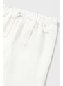Dječje hlače s dodatkom lana Mayoral Newborn boja: bijela, bez uzorka