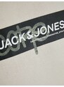 JACK & JONES Sweater majica svijetlosiva / crna / bijela