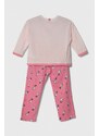 Dječja pamučna pidžama United Colors of Benetton x Snoopy boja: ružičasta, s uzorkom