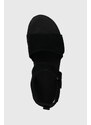 Dječje sandale od brušene kože UGG GOLDENSTAR boja: crna