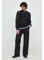 Pamučni pulover Versace Jeans Couture boja: crna