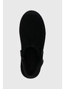 Dječje kućne papuče od brušene kože UGG GOLDENSTAR CLOG boja: crna