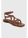 Kožne sandale Guess TAMPER za žene, boja: smeđa, FLJTAM LEA03
