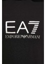 Dukserica EA7 Emporio Armani za žene, boja: crna, s kapuljačom, s tiskom