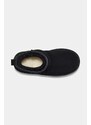 Dječje cipele za snijeg od brušene kože UGG CLASSIC ULTRA MINI PLATFORM boja: crna