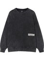 Pull&Bear Sweater majica antracit siva / bijela