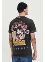 Pamučna majica Desigual x Disney MICKEY BAD MOOD za muškarce, boja: crna, s uzorkom, 24SMTK29