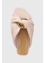 Kožne natikače JW Anderson Corner Heel za žene, boja: ružičasta, ANW42061A