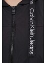 Jakna Calvin Klein Jeans za žene, boja: crna, za prijelazno razdoblje, oversize