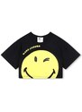 Dječja pamučna majica kratkih rukava Marc Jacobs x Smiley boja: crna