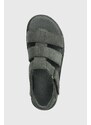Sandale od brušene kože UGG Goldenstar Strap za žene, boja: siva, s platformom, 1137890