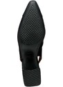 Kožne salonke Geox D GISELDA boja: crna, s debelom potpeticom, s otvorenom petom, D45VCB 0TU66 C9999