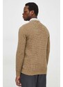 Pamučni pulover Barbour boja: bež