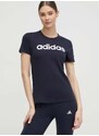 Pamučna majica adidas H07833 boja: tamno plava