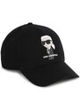 Pamučna kapa sa šiltom za bebe Karl Lagerfeld boja: crna, s tiskom