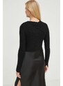 Vunena haljina i pulover AllSaints boja: crna, maxi, ravna