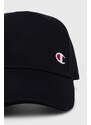 Pamučna kapa sa šiltom Champion boja: crna, s aplikacijom