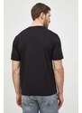 Pamučna majica Aeronautica Militare za muškarce, boja: crna, s tiskom
