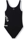 Dječji jednodijelni kupaći kostim Karl Lagerfeld boja: crna