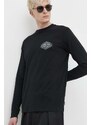 Pamučna majica dugih rukava Billabong boja: crna, s tiskom
