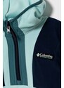 Dječja majica od flisa Columbia Back Bowl Lite Half boja: tirkizna, s kapuljačom, s uzorkom