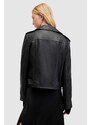 Kožna jakna AllSaints BALFERN za žene, boja: crna, za prijelazno razdoblje
