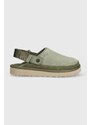 Kućne papuče od brušene kože UGG Goldencoast Clog boja: zelena, 1142172