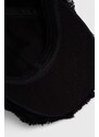 Pamučna kapa sa šiltom Guess boja: crna, s aplikacijom