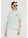Pamučna majica Billabong za žene, boja: tirkizna, EBJZT00250