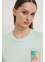 Pamučna majica Billabong za žene, boja: tirkizna, EBJZT00250