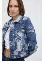 Traper jakna Versace Jeans Couture za žene, boja: tamno plava, za prijelazno razdoblje