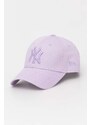 Pamučna kapa sa šiltom New Era boja: ljubičasta, s aplikacijom, NEW YORK YANKEES